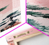 Ethereal Reeds In Windy Meadow Blush Tones Skinny Art Tall Art Framed Canvas Print Japanese Style Art Ukiyo-e Art Wood Block Print Nature