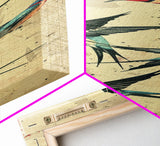 Trio Of Swallows In Flight Against A Vintage Beige Background, Skinny Art Tall Wall Art Framed Canvas Print Japanese Style Art