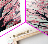 Delicate Cherry Blossom Tree In Full Bloom Against A Soft Gradient Background For Elegant Wall Art Framed Canvas Print