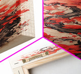 Twisting Red Vine With Autumn Berries, Skinny Tall Canvas Art Perfect For Feng Shui-Inspired Japanese Style Wall Art