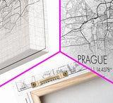 Prague City Map, Czech Republic Art, Map Print, Minimalist Wall Art, Wall Art, Canvas Art, First Home Gift, Indie Room Décor, Military Décor
