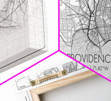 Providence City Map, Rhode Island Art, Map Print, Minimalist Wall Art, Wall Art, Canvas Art, Gifts For Mom, Horizontal Wall Art, Office Art