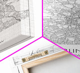 Dublin Street Map, Ireland Map, Europe City Map Art, Minimalist Art, Wall Art, Canvas Print, Pilot Gifts, Travel Wall Art, Above Bed Décor