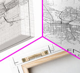 Eugene Street Map, Oregon Map, City Map Art, Minimalist Art, Wall Art, Canvas Print, Traveler Gift, Home Office Wall Art, Travel Décor