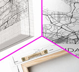 Glendale Street Map, California Map, City Map Art, Minimalist Art, Wall Art, Canvas Print, Black And White Map, Gifts For Him, Travel Art