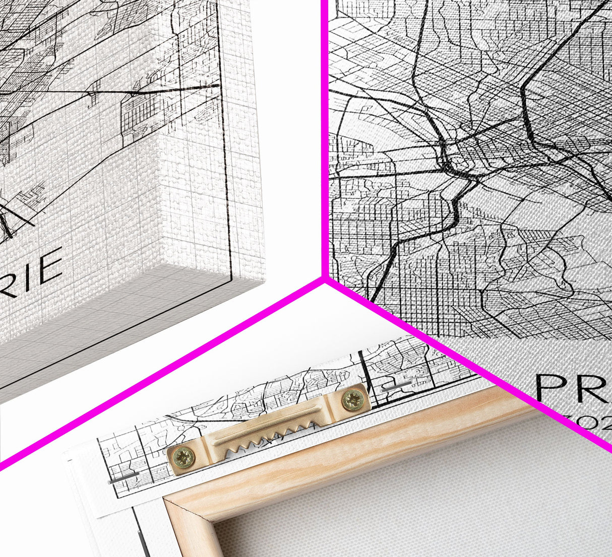Grand Prairie Street Map, Texas Map, City Map Art, Minimalist Art, Wall Art, Canvas Print, Black And White, Travel Print, Anniversary Gift
