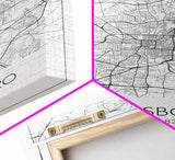 Greensboro Street Map, North Carolina Map, City Map Art, Minimalist Art, Wall Art, Canvas Print, Black And White, Unique Art, Traveler Gift