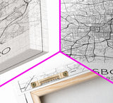 Greensboro Street Map, North Carolina Map, City Map Art, Minimalist Art, Wall Art, Canvas Print, Travel Wall Art, Gift For Travelers