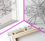 Milan Street Map, Italy Map, City Map Art, Modern Art, Wall Art, Canvas Print, Travel Print, Living Room Wall Art, Gift For Traveler