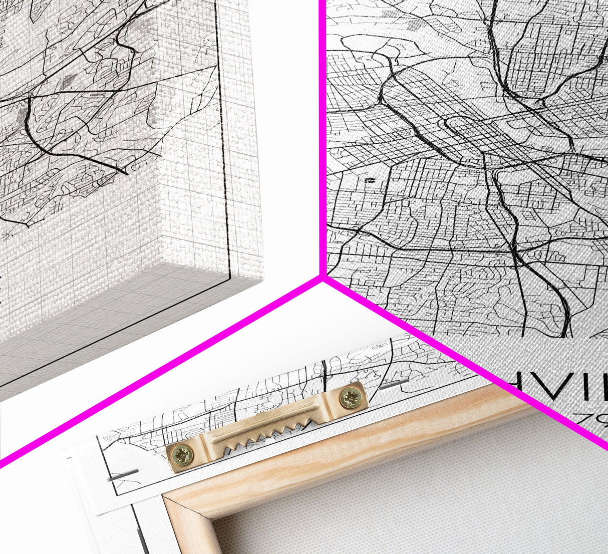 Nashville Street Map, Tennessee Map, City Map Art, Modern Art, Wall Art, Canvas Print, Music Studio Art, Gift For Music Lover, Travel Art