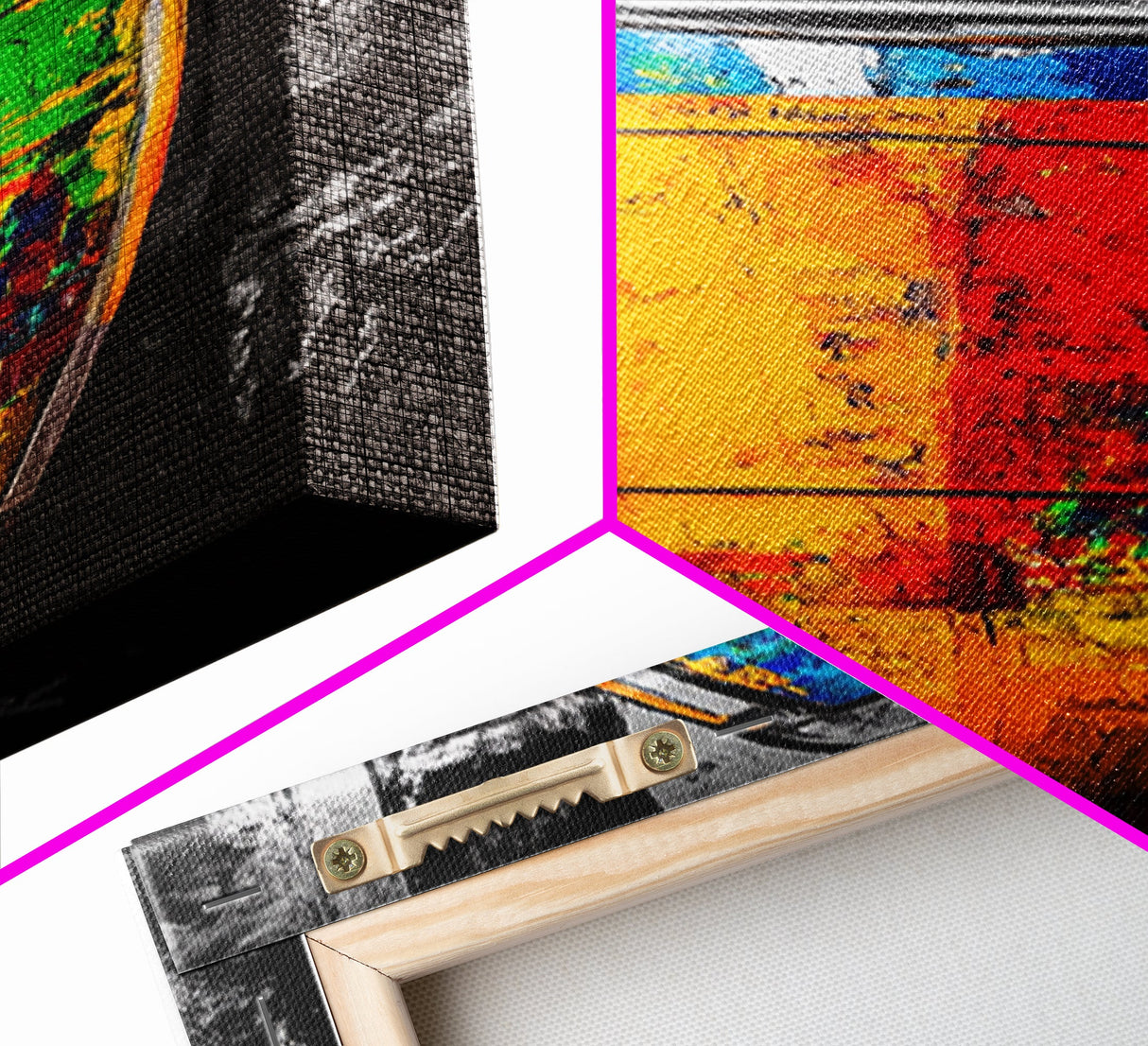 Colorful Canoe Painting Canvas Print Rustic Wall Art Nautical Decor Coastal Art Extra Wide Art Living Room Art Above Couch Art