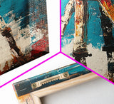 Abstract Tripod Art Framed Canvas Print, Moody Art, Geometric Wall Art, Wabi Sabi Art, Coastal Landscape Art, Extra Wide Art