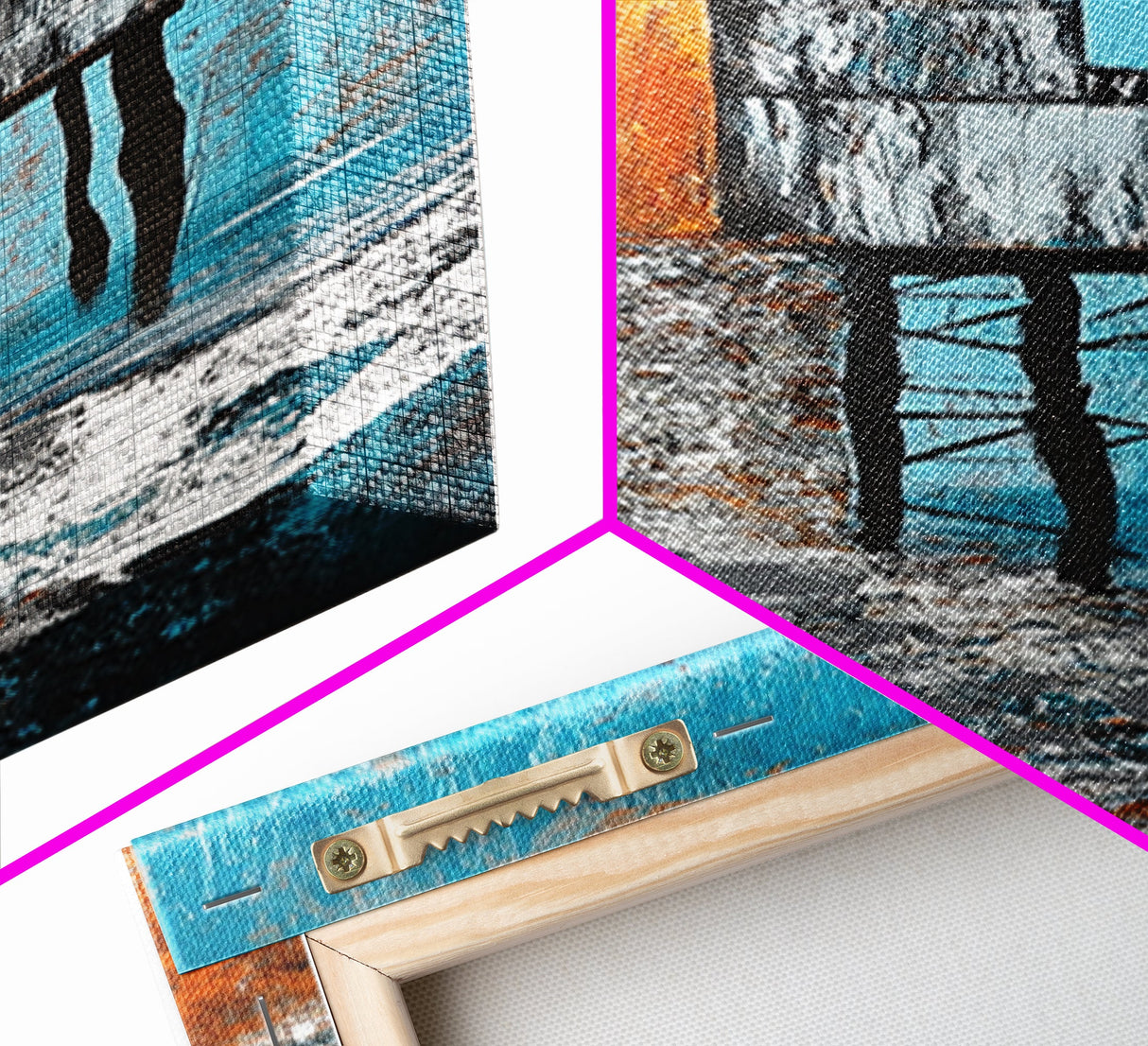 Rustic Stilt House Coastal Canvas Print Coastal Wall Art Nautical Painting Seascape Painting Blue And Green Wall Art Nautical Decor