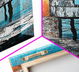 Rustic Stilt House Coastal Canvas Print Coastal Wall Art Nautical Painting Seascape Painting Blue And Green Wall Art Nautical Decor