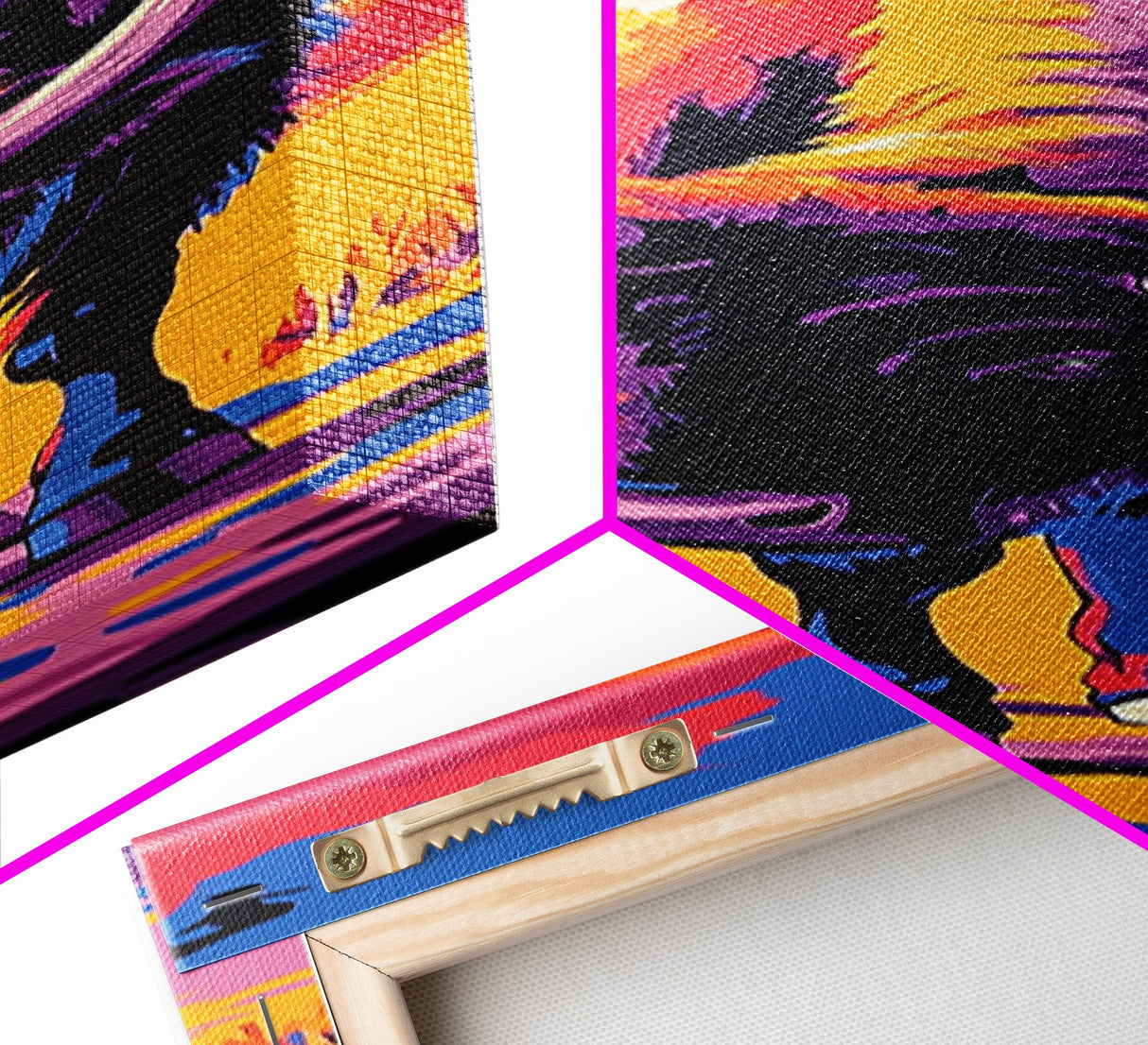 Pop Art Bison Canvas Print Southwest Wall Art Bright Wall Art Tall Narrow Art Colorful Art Above Couch Art