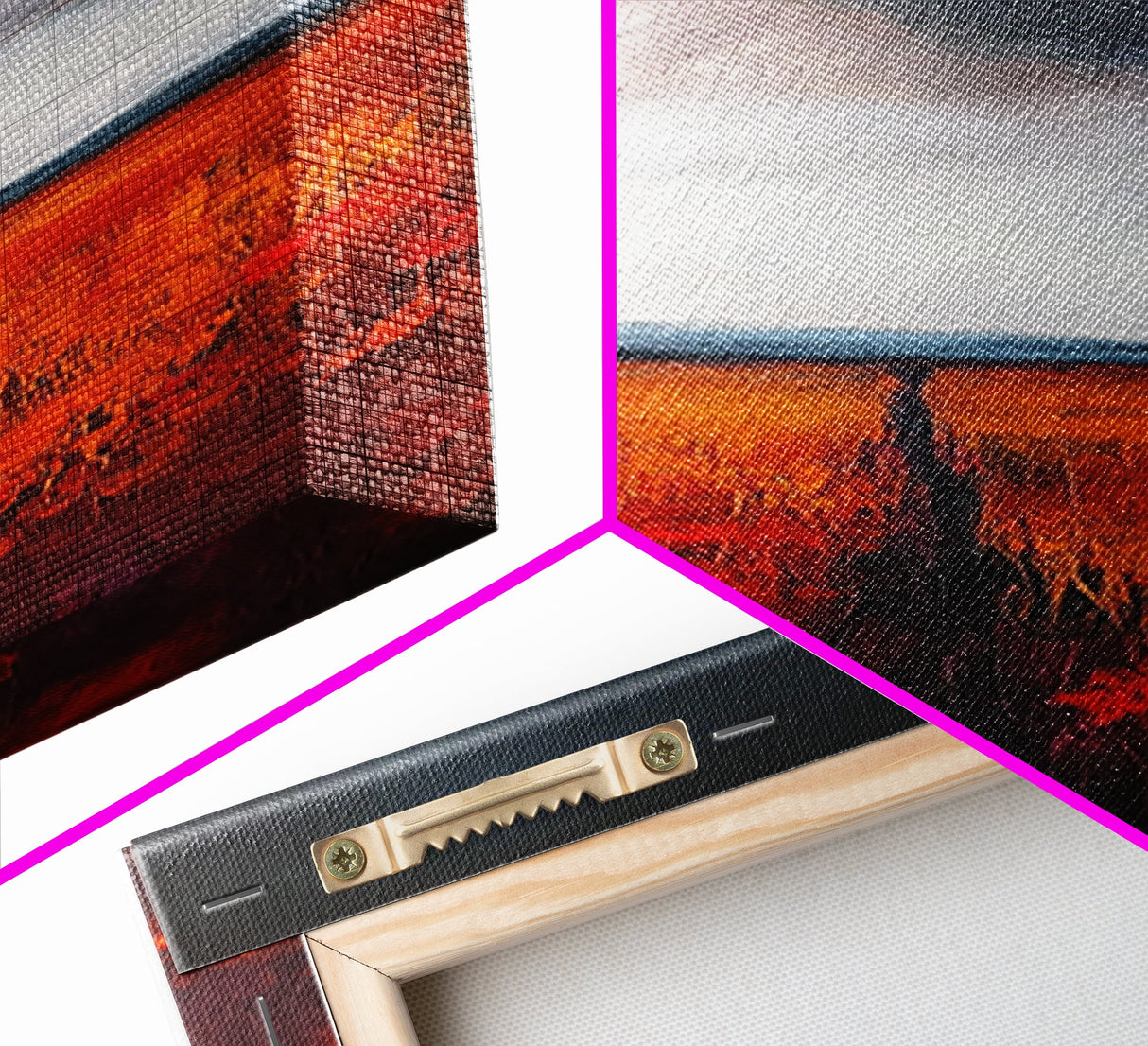 Moody Landscape Framed Canvas Print dark romance painting poppy wall art fall decor tall narrow art above bed wall art vertical wall art