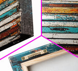 Weathered Wooden Door Rustic Decor Framed Canvas Print Wabi Sabi Art Farmhouse Art Long Narrow Wall Art Above Couch Art