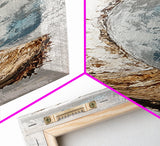 Abstract Horn Art Rustic Wall Decor Framed Canvas Print | Wabi Sabi Art | Minimalist Art | Neutral Home Decor | Textured Painting