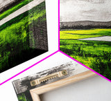 Marsh Landscape Painting, Green Wall Art, Nature Artwork, Panoramic Art, Extra Wide Art, Framed Canvas Print, Rustic Home Decor