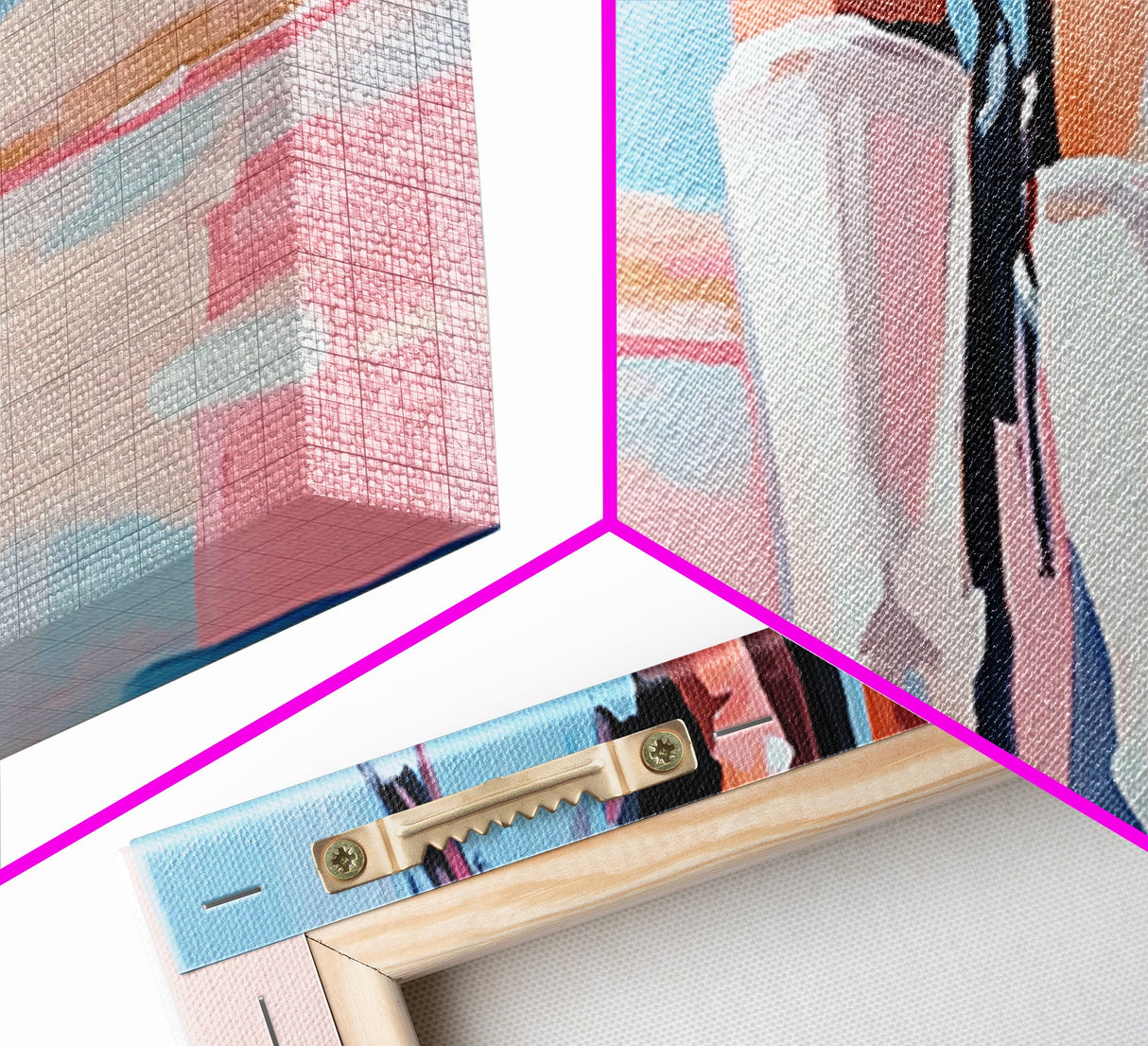 White Boots Painting, Southwest Wall Art, Country Western Aesthetic, Pink and Blue Art, Framed Canvas Print, Rustic Decor, Extra Wide Art