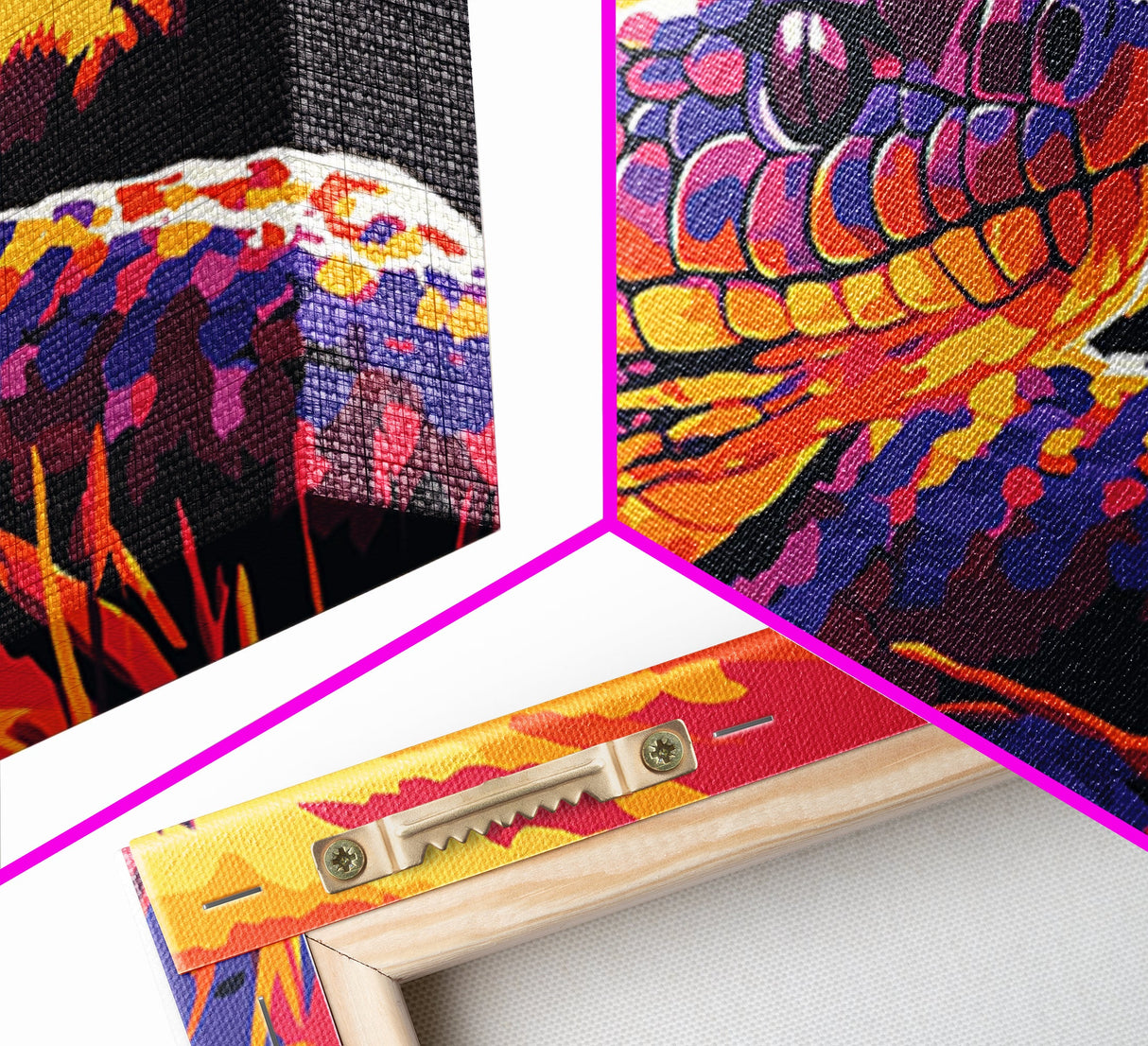 Snake Sunset, wildlife art, moody art, rustic decor, geometric wall art, southwest wall art, panoramic art, Framed Canvas Print, gift idea