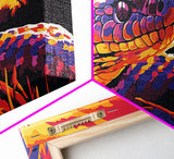 Snake Sunset, wildlife art, moody art, rustic decor, geometric wall art, southwest wall art, panoramic art, Framed Canvas Print, gift idea
