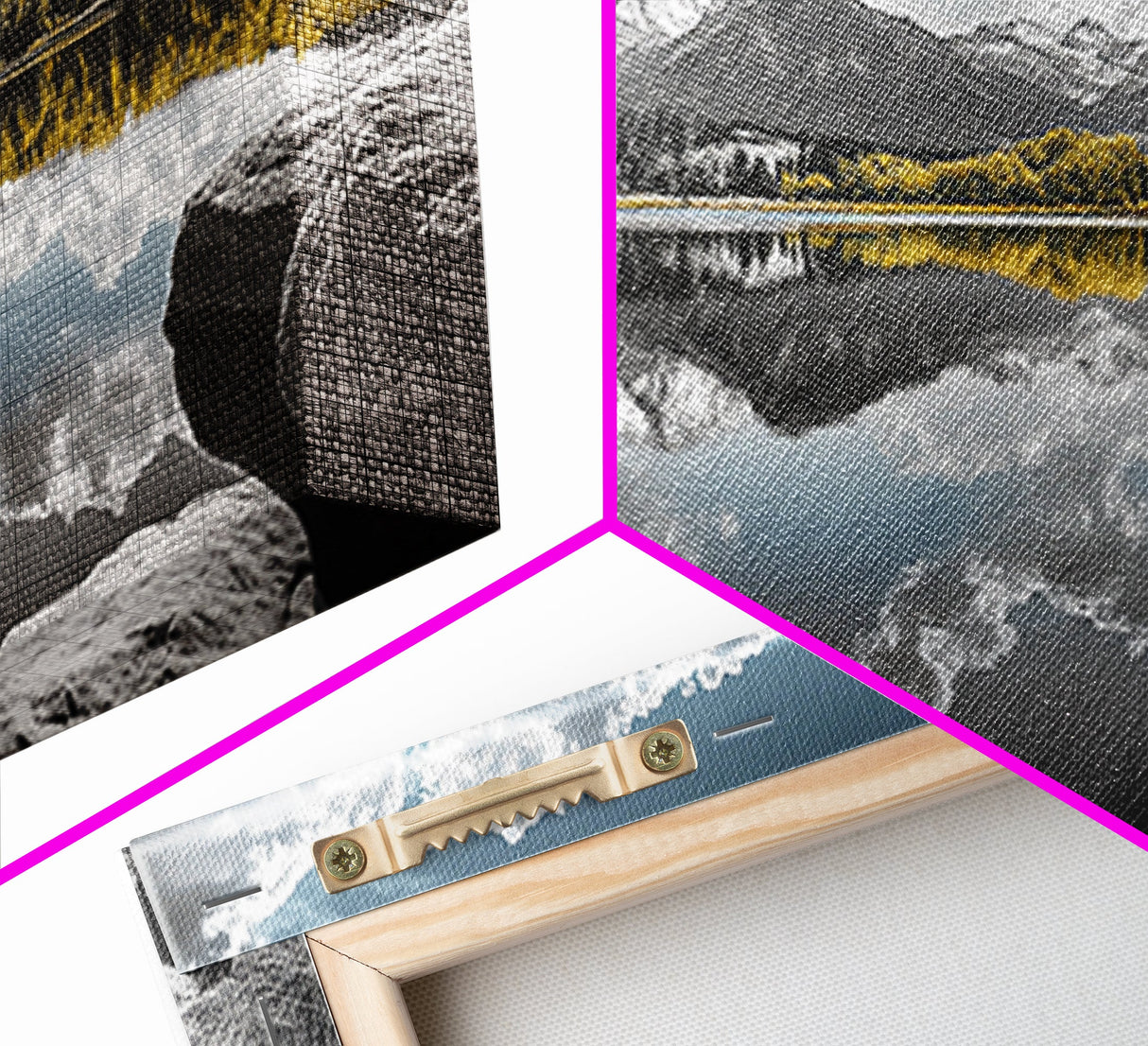 Majestic Lake Reflection Canvas Print Landscape Painting Mountain Painting Nature Wall Art Bedroom Art Extra Wide Panoramic Art