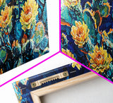 Cactus Bloom, Desert Flowers, Southwest Wall Art, Botanical Prints, Boho Art, Extra Wide Art, Bright Home Decor, Framed Canvas Print
