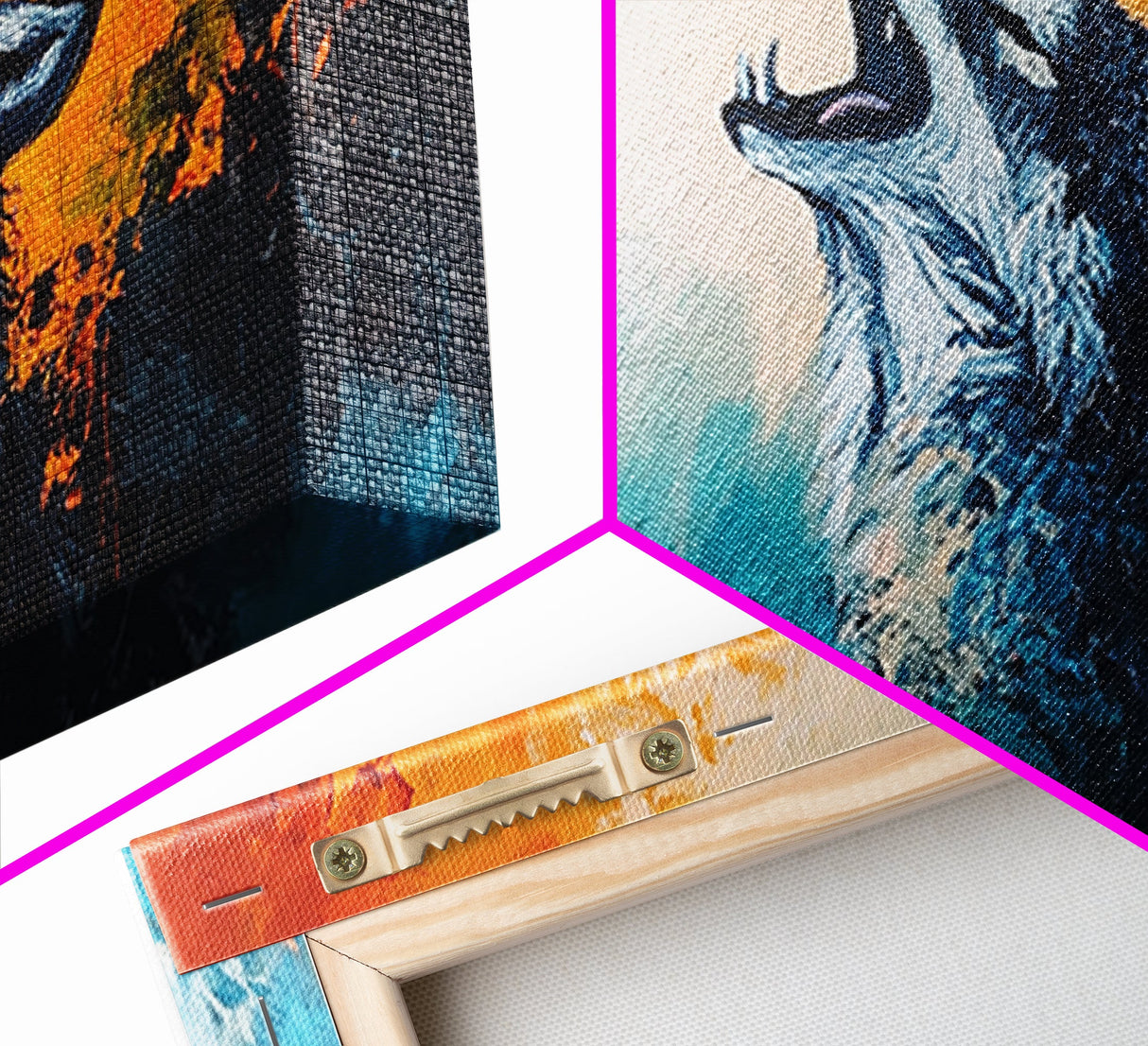 Howling Wolf Art, Framed Canvas Print, Southwest Wall Art, Moody Art, Rustic Decor, Extra Wide Art, Above Couch Art, Wildlife Painting