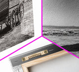 Covered wagon, rustic art, farmhouse art, western decor, landscape painting, extra wide art, panoramic art, framed canvas print