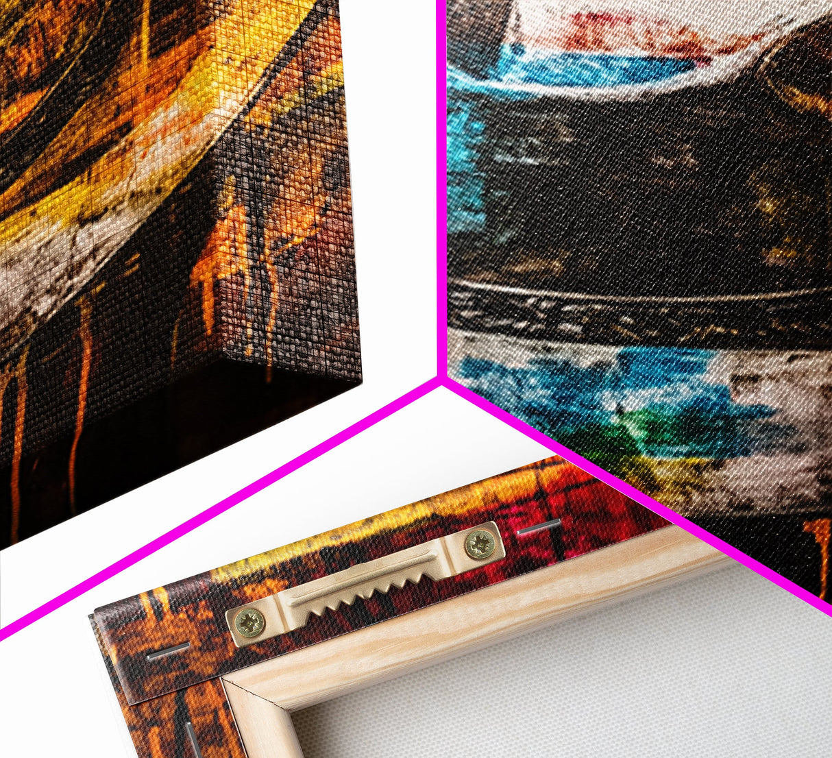 Western Cowboy Hat, rustic decor, graffiti wall art, vibrant color art, framed canvas print, southwest wall art, moody art