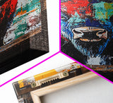 Abstract Bison, Graffiti Wall Art, Bold Colors, Rustic Wall Art, Framed Canvas Print, Farmhouse Art, Southwest Decor, Western Art