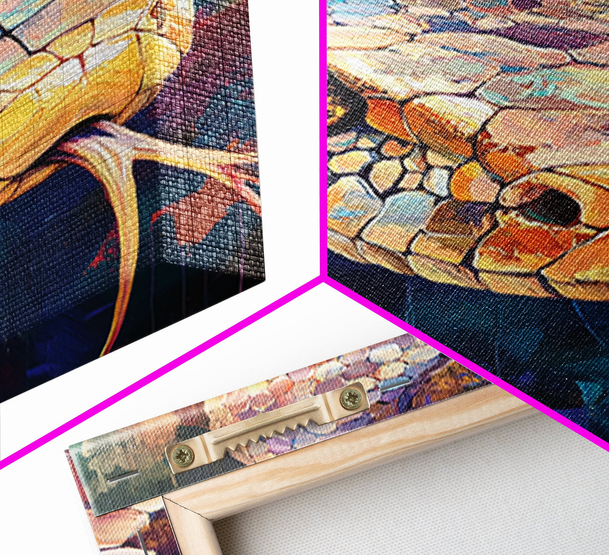 Moody Snake Art, Abstract Wildlife Painting, Colorful Serpent, Southwest Decor, Rustic Art, Framed Canvas Print, Unique Gift