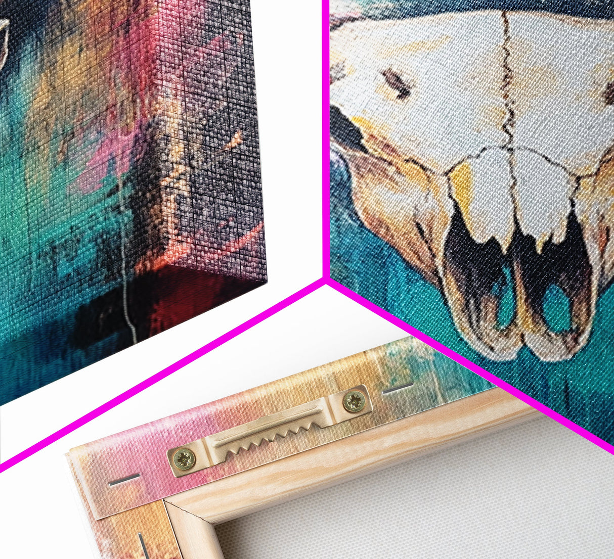 Southwest Wall Art, Skull Art, Rustic Decor, Boho Art, Framed Canvas Print, Western Aesthetic, Farmhouse Art, Above Couch Art, Gift Idea