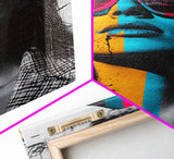 Urban Pop Art, Woman Portrait, Graffiti Wall Art, Chicano Art, Contemporary Art, Gift Idea, Framed Canvas Print, Whimsical Art