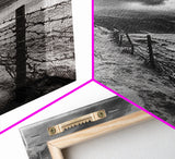Coastal Path, stormy beach, dramatic sky, coastal wall art, black and white, framed canvas print, moody landscape, nautical decor