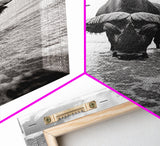Buffalo art, bull and bear art, moody photography, black and white wall art, unique wildlife art, wabi sabi art, canvas print, farmhouse decor