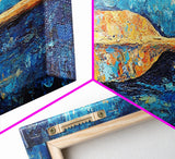 Paddle, nautical wall art, coastal decor, ocean painting, panoramic art, extra wide art, blue and green wall art, Framed Canvas Print