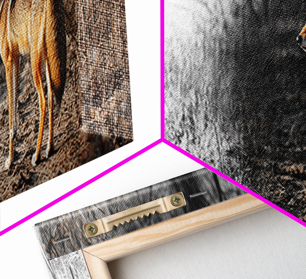 Coyote in Forest, Wildlife Wall Art, Rustic Decor, Nature Art, Moody Art, Extra Wide Art, Panoramic Art, Framed Canvas Print