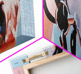Horse close-up, minimalist art, pink abstract art, soft pastel, boho art, extra wide art, framed canvas print, modern farmhouse decor