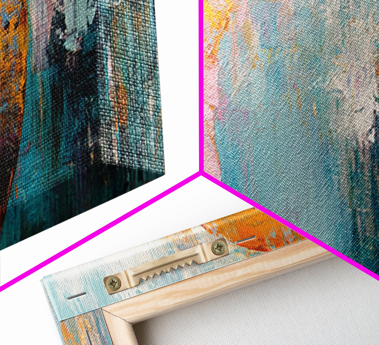 Horseshoe, rustic decor, teal wall art, wabi sabi art, farmhouse art, framed canvas print, abstract art, extra wide art, lucky charm