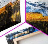 Southwest desert, landscape painting, long narrow wall art, extra wide art, panoramic painting, framed canvas print, rustic decor