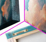 Cloud painting, sky wall art, soft pastel art, extra wide art, bedroom art, panoramic painting, framed canvas print, wabi sabi art