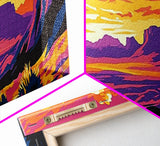 Southwest Sunset, Joshua tree art, desert landscape, southwest wall art, pink orange wall art, bold colors, framed canvas print