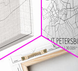 Saint Petersburgh City Map, Russia Art, Map Print, Minimalist Wall Art, Wall Art, Canvas Art, European Wall Art, Home Décor Prints, Office
