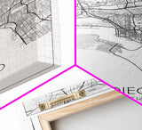 San Diego Street Map, California Map, City Map Print, Minimalist Art, Wall Art, Canvas Print, Office Wall Art, Best Friend Gifts, Travel Art