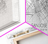 San Jose City Map, California Art, Map Print, Modern Wall Art, Wall Art, Canvas Art, Modern Office Art, Above Bed Décor, Prints Wall Art