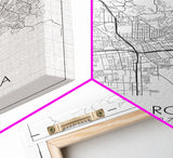 Santa Rosa Street Map, California Map, City Map Print, Minimalist Art, Wall Art, Canvas Print, Bedroom Wall Art, Travel Gift, Travel Art