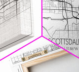 Scottsdale City Map, Arizona Art, Map Print, Modern Wall Art, Wall Art, Canvas Art, Teen Boy Wall Art, RV Décor, Realtor Thank You, Room Art