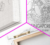 Singapore City Map, Singapore Art, Map Print, Modern Wall Art, Wall Art, Canvas Art, Asian Wall Art, Home Décor Prints, Over Bed Wall Décor